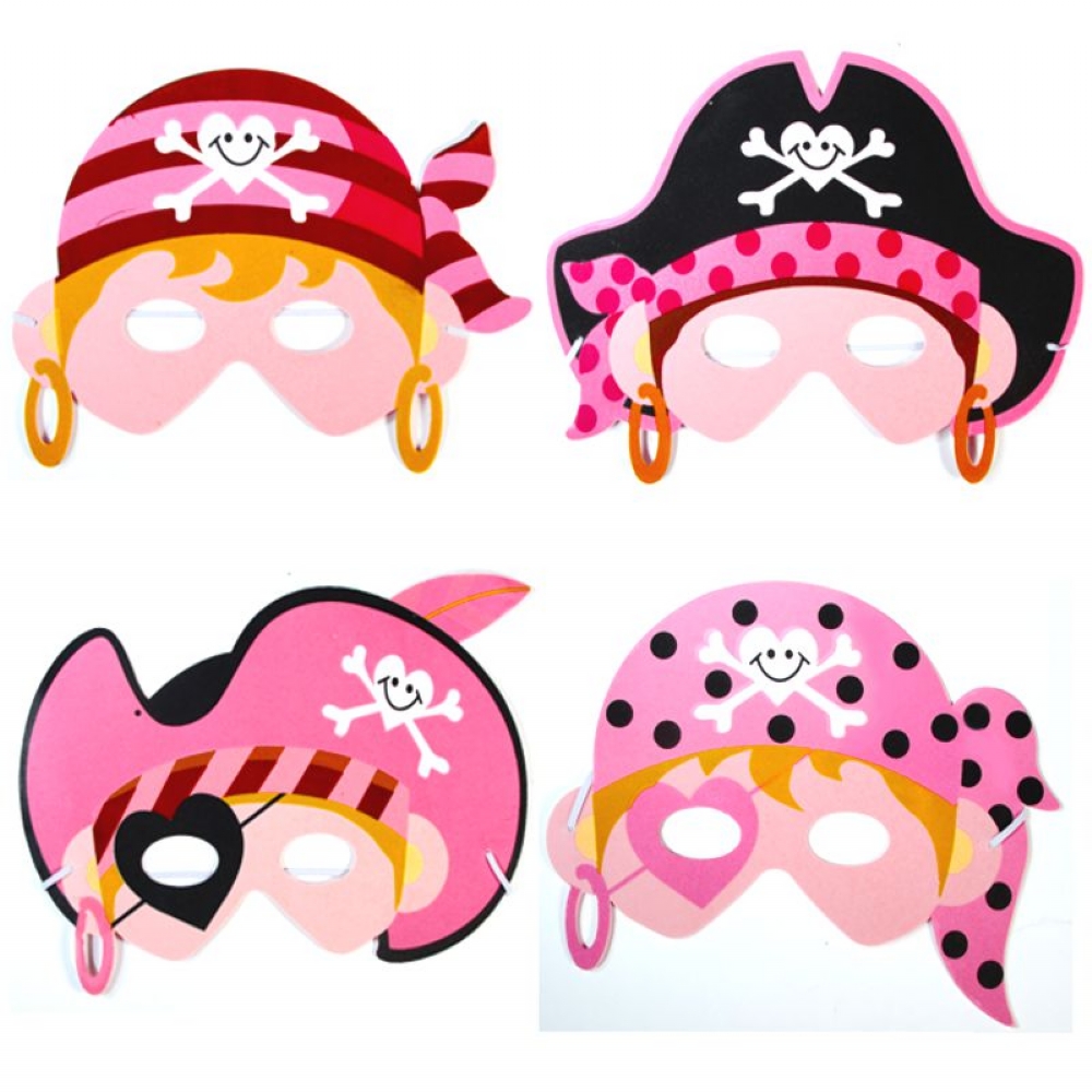 Four varieties of Pink Party Masks