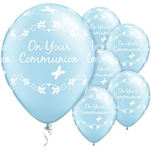Blue Communion Balloons
